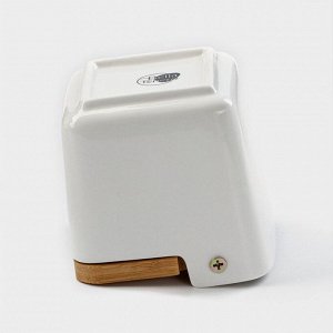 Банка для сыпучих продуктов BellaTenero, 280 мл, 9?9,5 см, с ложкой, бамбуковая крышка, фарфор, бела