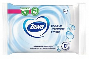 ЗЕВА Влажная туалетная бумага Zewa Pure 40 шт в уп