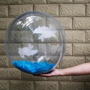 Надувной мяч с перьями, цвет прозрачный/синий, 24 дюйма