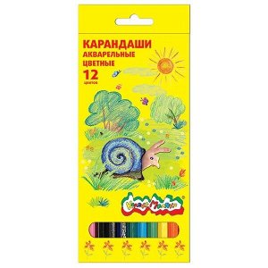 Карандаши акварельные 12 цв Каляка-Маляка супермягкие
