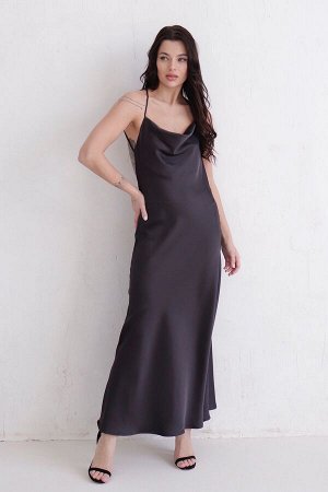 Платье-комбинация макси чёрное