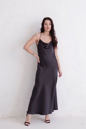 Платье-комбинация макси чёрное