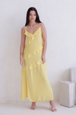 Платье открытое жёлтое