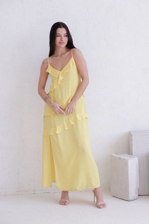 Платье открытое жёлтое