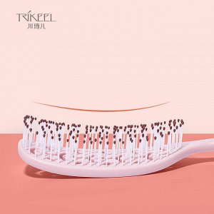 Расческа для волос массажная продувная TRIKEEL Hair Comb (розовая)