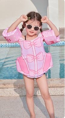 Жилет для плавания детский, принт "платье", цвет розовый