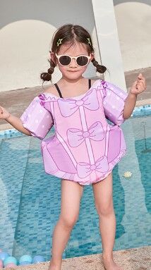 Жилет для плавания детский, принт "платье", цвет фиолетовый