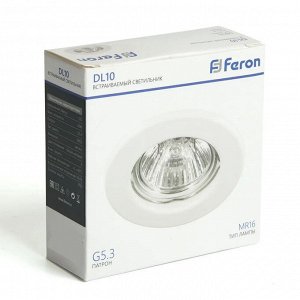 Светильник встраиваемый декоративный (софит) Feron DL10 G5.3, белый