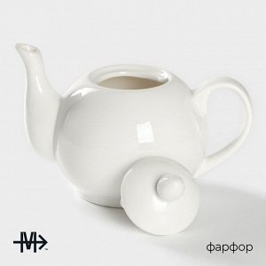 Заварочный чайник Magistro «Бланш», 500 мл, фарфор, белый