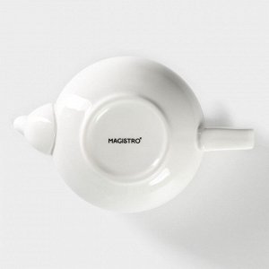 Чайник фарфоровый заварочный Magistro «Бланш», 600 мл, цвет белый