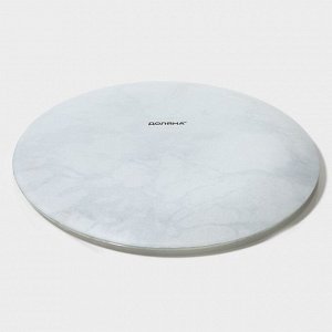 Тарелка стеклянная пирожковая Доляна «Марбл белый», d=17,5 см