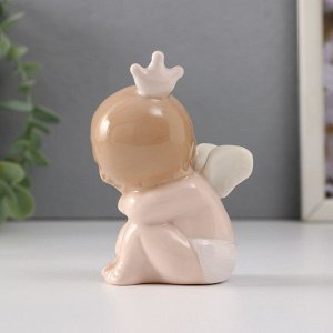 Фигурка керамика «Малыш-ангел сидит в короне», 5x7x9.5 см