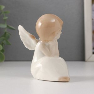Сувенир керамика свет "Девочка-ангел сидит" 6х8х9 см