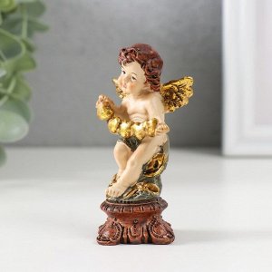 Фигурка полистоун «Ангел на колонне с сердцами/цветами», 8.5x4x3.3 см, МИКС