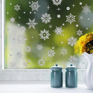 Наклейки на окна снежинки