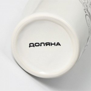 Набор аксессуаров для ванной комнаты Доляна «Изящество», 4 предмета (дозатор 250 мл, мыльница, 2 стакана), цвет белый