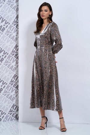 Платье Kivviwear 416201 коричневый леопард