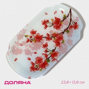 Блюдо стеклянное сервировочное Доляна «Сакура», 23,8x13,8 см