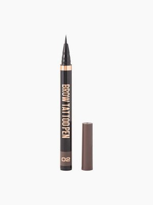 Лайнер стойкий для бровей Brow tattoo pen тон 02, брюнет