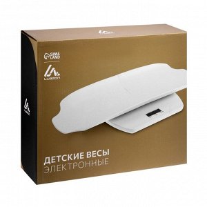 Весы детские Luazon LVE-02, до 20 кг, жк-дисплей, 2хAAA (не в компл.), автоотключение, белые