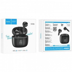 Наушники Hoco EW36 TWS, беспроводные, вкладыши, BT5.3, 30/400 мАч, микрофон, черные