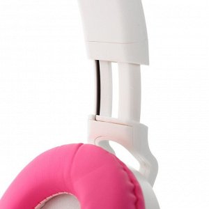 Наушники Qumo Game Cat White, игровые, микрофон, USB+3.5 мм, 2м, бело/розовые
