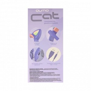 Наушники Qumo Game Cat Purple, игровые, микрофон, USB+3.5 мм, 2м, фиолетовые