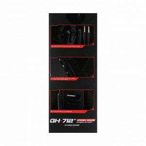 Наушники Xtrike Me GH-712, игровые, полноразмерные, подсветка, mic, USB + 3.5мм, 2 м,чёрные