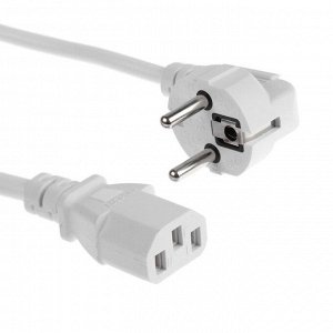 Кабель питания Luazon KDGN-005, Schuko - C13, 10 А, 1.5 м, 3-х жильный, белый