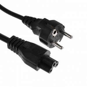 Кабель питания Luazon KDGN-006, Schuko - C5, 10 А, 1 м, 3-х жильный, чёрный