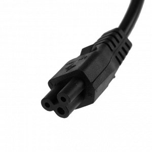 Кабель питания Luazon KDGN-006, Schuko - C5, 10 А, 1 м, 3-х жильный, чёрный