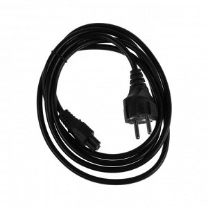 Кабель питания Luazon KDGN-006, Schuko - C5, 10 А, 1 м, 3-х жильный, чёрный