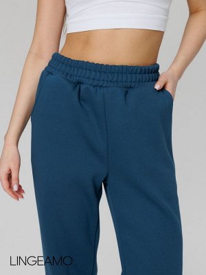 Женские брюки оверсайз из футера с начесом темно-бирюзовые КБ-25 (23)