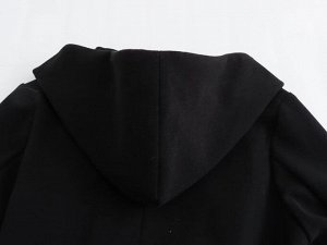 Пальто женское средней длины с капюшоном и поясом, бежевое