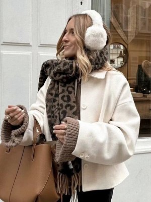 Пальто женское укороченное, демисезонное, белое