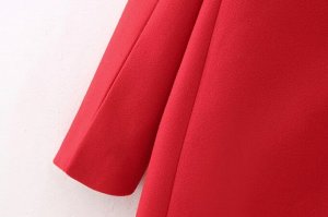 Пальто женское средней длинны, демисезонное, красное