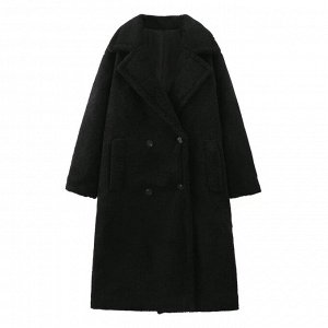 Пальто женское средней длинны, демисезонное, черное