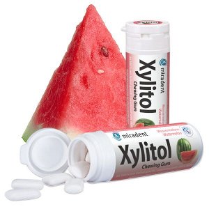 Жевательная резинка Miradent Xylitol со вкусом (30 шт), 30 г