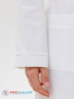 Мужской вафельный халат с планкой белый В-03 (9)