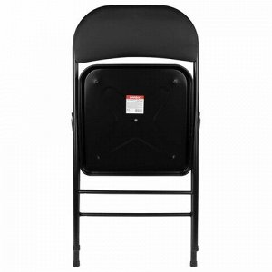 Стул складной BRABIX "Golf Plus CF-003 Комфорт", черный каркас, кожзам черный, 531566