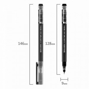 Ручка гелевая BRAUBERG "X-WRITER 1800", УВЕЛИЧЕННАЯ ДЛИНА ПИСЬМА 1 800 м, ЧЕРНАЯ, стандартный узел 0,5 мм, 144135