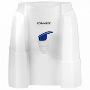 Кулер-водораздатчик БЕЗ НАГРЕВА И ОХЛАЖДЕНИЯ, SONNEN TS-01W, настольный, 1 кран, белый, 456175