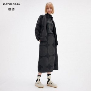 UNIQLO Marimekko - теплая флисовая юбка - 08 DARK GRAY