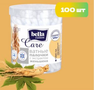 Ватные палочки с экстрактом женьшеня 100 шт круглая коробочка