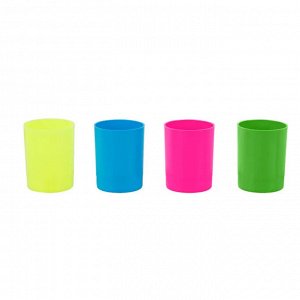 Подставка-стакан СТАММ "Лидер", пластик, неоновые цвета, ассорти