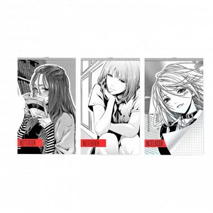 Блокнот А6, 30 л., клетка, скрепка, обл. мелов. картон, "Manga" Lamark