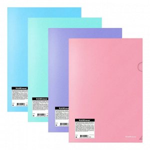 Папка-уголок А4, 180 мкм, непрозрачная, ассорти, ErichKrause Diagonal Pastel ассорти