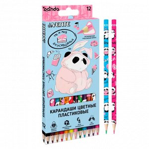 Карандаши цветные 12 цв., корпус пластик, трехгран., deVENTE. Triolino Panda