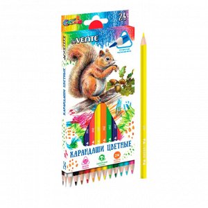Карандаши цветные 24 цв., корпус дерево, трехгран., deVENTE.Trio
