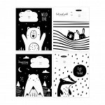 Тетрадь 18 л., клетка MESHU &quot;Black&amp;white&quot;, обл. мелов. картон
